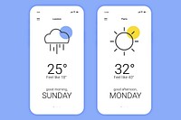 Weather forecast on a screen vector