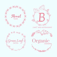 Floral feminine logo design set