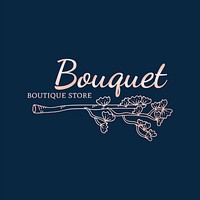 Bouquet boutique store logo vector