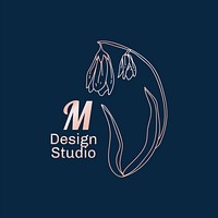 M design studio logo vector