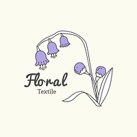 Floral textile logo design vector