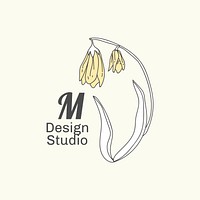 M design studio logo vector
