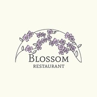 Floral blossom restaurant logo vector