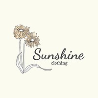 Floral sunshine clothing logo vector