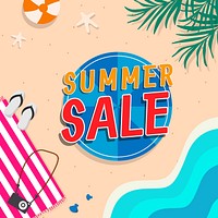 Tropical summer sale design vector