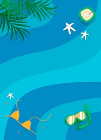 Summer ocean snorkeling background vector