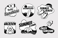 Tropical summer badge collection vectors