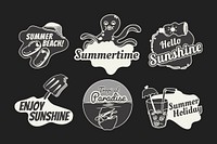 Tropical summer badge collection vectors