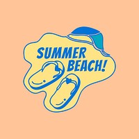Summer beach badge design vector
