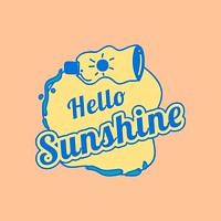 Hello sunshine summer badge vector