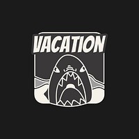 Shark vacation summer badge vector