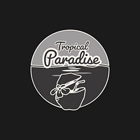 Tropical paradise with a coconut badge vector