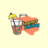 Tropical summer holiday badge vector