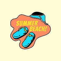 Summer beach badge design vector