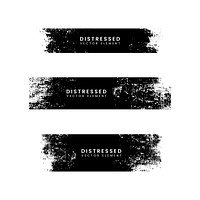 Grunge black distressed textured badges vector set