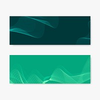 Green moir&eacute; wave banner vectors set