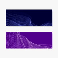 Blue and violet moir&eacute; wave banner vectors set