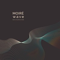 Blue and orange moir&eacute; wave on black background