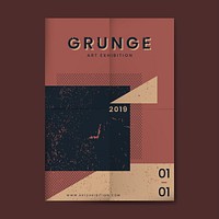 Grunge merlot red distressed textured poster