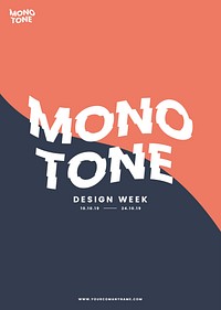 Monotone design week flyer and poster template vector