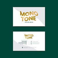 Monotone business card template mockup vector
