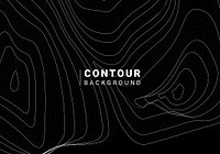 Black and white abstract map contour lines background