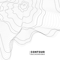 Black and white abstract typographic map contour lines