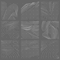 White and gray abstract map contour lines background set