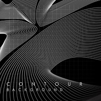 Black and white abstract map contour lines background