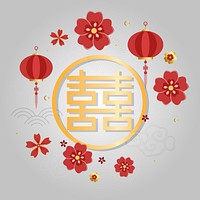 Chinese new year greeting round gol banner vector