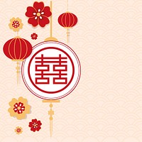 Chinese new year greeting round red banner vector