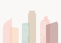 Pastel silhouette cityscape background vector