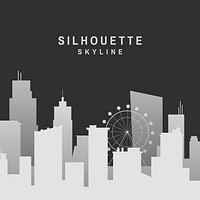 Gray silhouette cityscape background vector