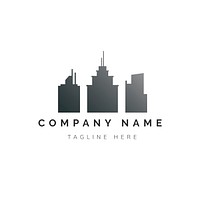 Silhouette building brand name logo illustration