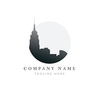 Silhouette building brand name logo illustration