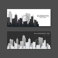 Silhouette city skyline banner vector