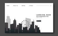 Silhouette cityscape website template vector