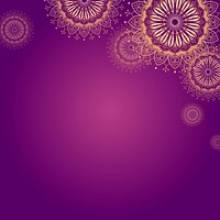 Gold mandala on purple background vector