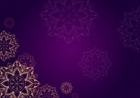 Gold mandala on purple background vector