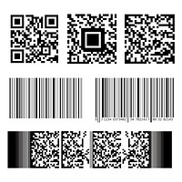 Barcode and QR code vector set