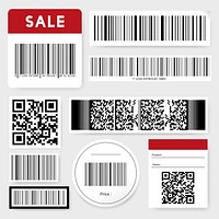 Barcode and QR code vector set