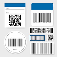 Barcode and QR code vector set