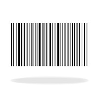 Flat barcode icon in black vector