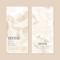 Beige crystal textured banner template vector