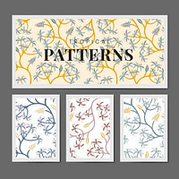 Pastel nature seamless patterned backgrounds set vector