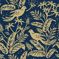 Birds in nature seamless patterned background vector
