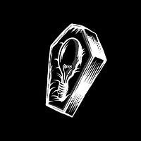 Light bulb in the coffin vector
