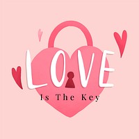 Heart shape lock romance and love concept vector