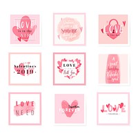 Valentine&#39;s day card set collection in vector