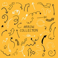 Hand-drawn doodle arrows vector set
